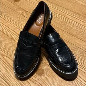 Franco Sarto Black Leather Loafers